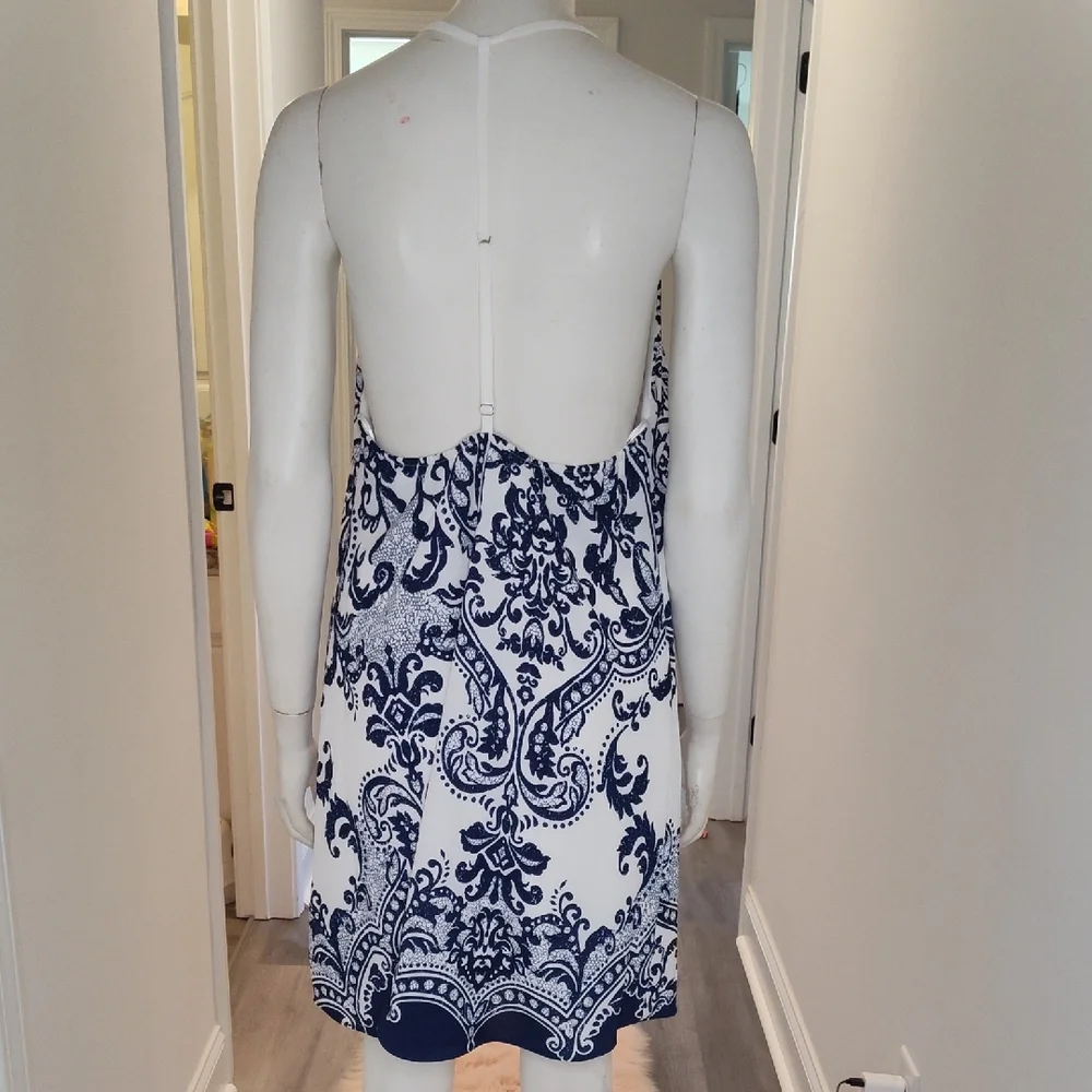 Elegant Navy and White Dress
